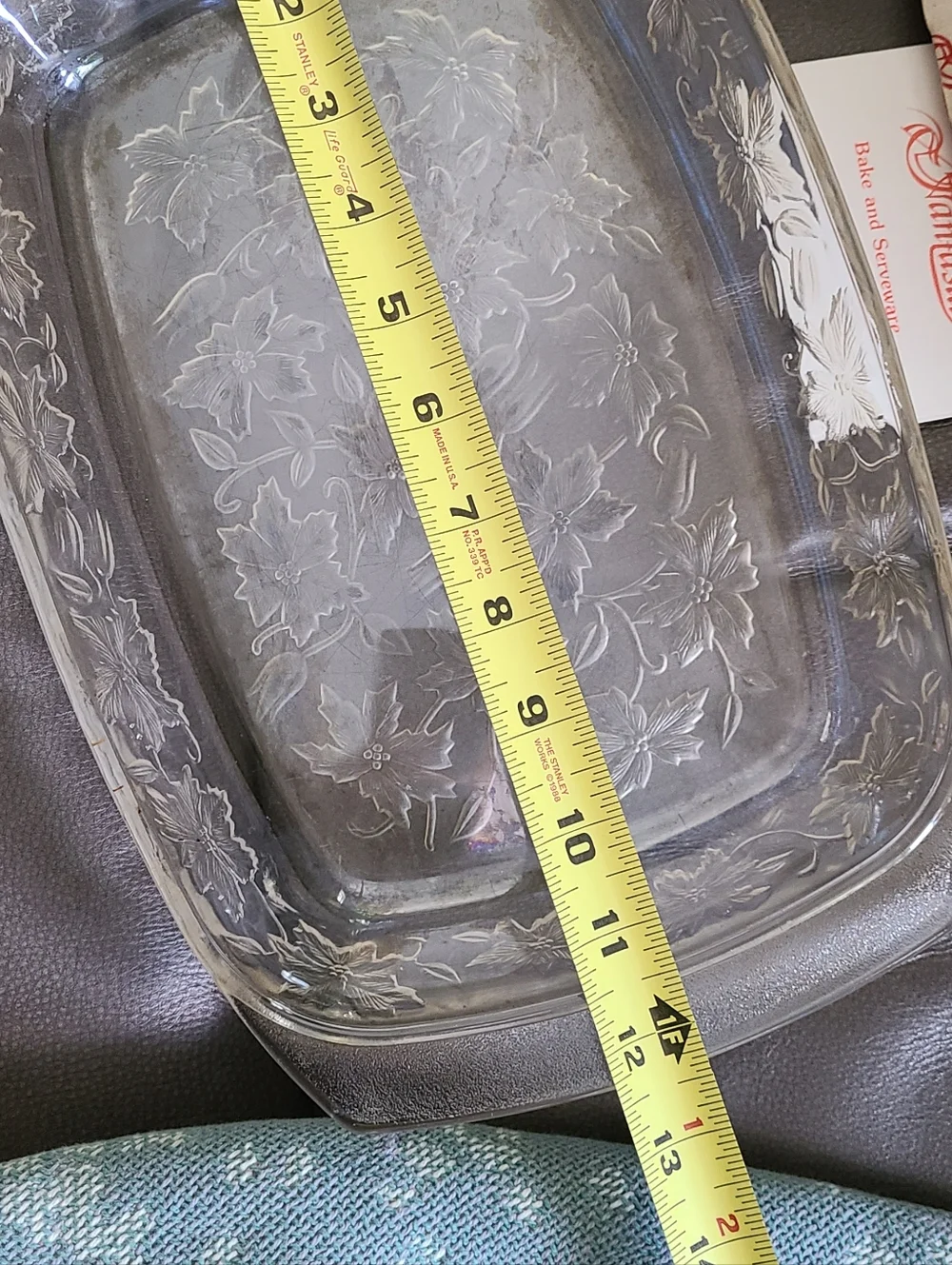 Vintage Princess House Exclusive Fantasia Glass Lasagna Baking 13.5x8.5x2 - Picture 3 of 8
